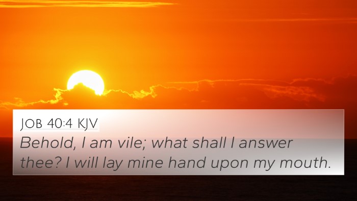 Job 40:4 KJV Bible Verse Image