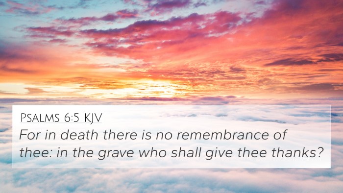 Psalms 6:5 KJV Bible Verse Image