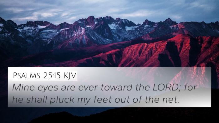 Psalms 25:15 KJV Bible Verse Image