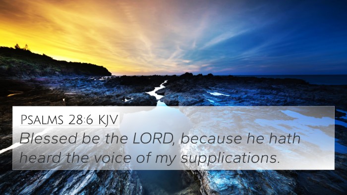 Psalms 28:6 KJV Bible Verse Image