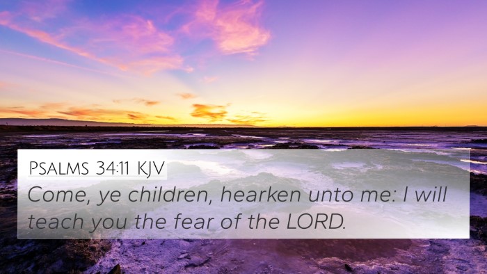Psalms 34:11 KJV Bible Verse Image