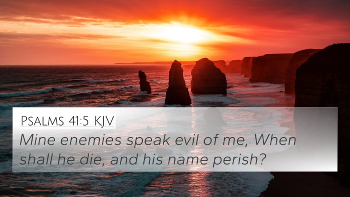 Psalms 41:5 KJV Bible Verse Image