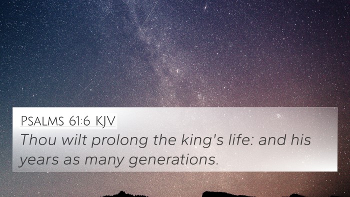 Psalms 61:6 KJV Bible Verse Image