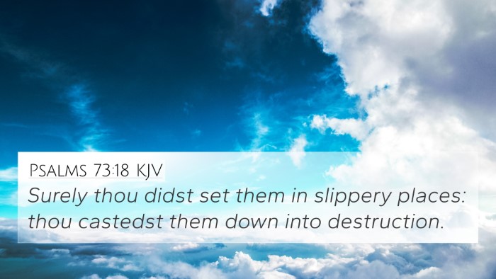 Psalms 73:18 KJV Bible Verse Image