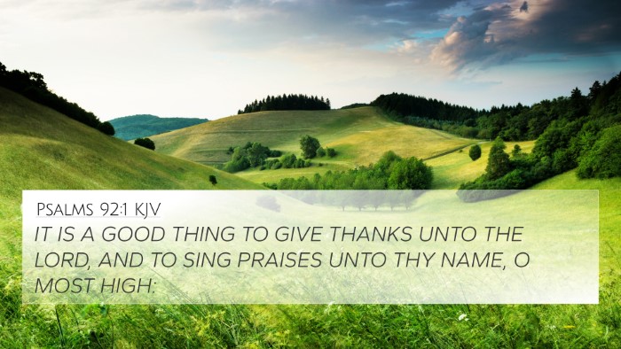 Psalms 92:1 KJV Bible Verse Image