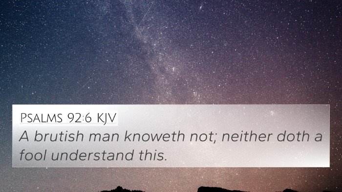Psalms 92:6 KJV Bible Verse Image