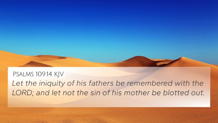 Psalms 109:14 KJV Bible Verse Image
