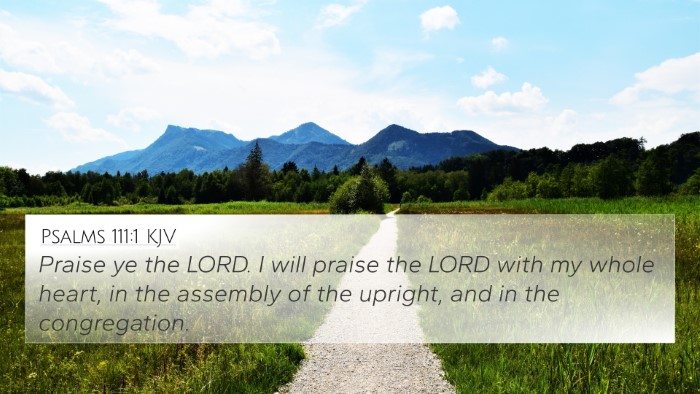 Psalms 111:1 KJV Bible Verse Image