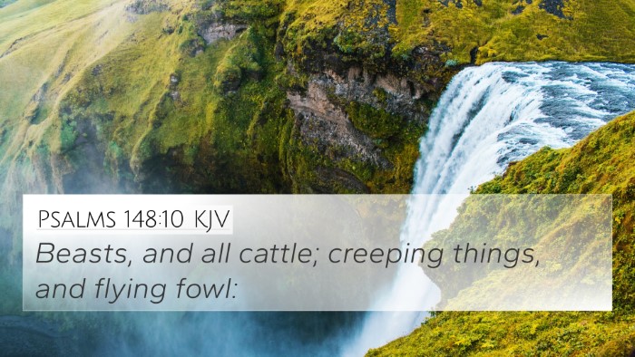 Psalms 148:10 KJV Bible Verse Image