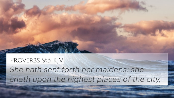 Proverbs 9:3 KJV Bible Verse Image