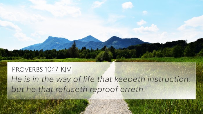 Proverbs 10:17 KJV Bible Verse Image