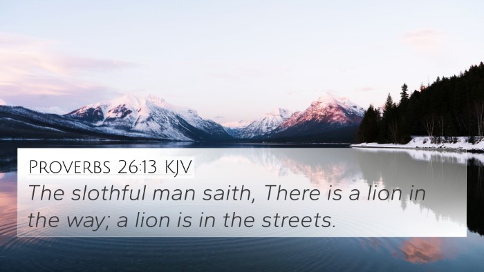 Proverbs 26:13 KJV Bible Verse Image