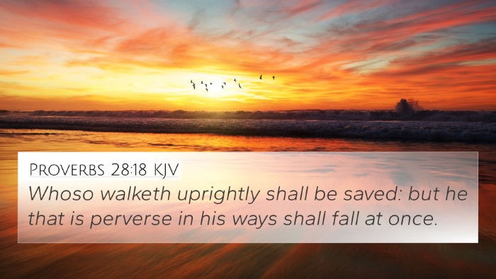 Proverbs 28:18 KJV Bible Verse Image