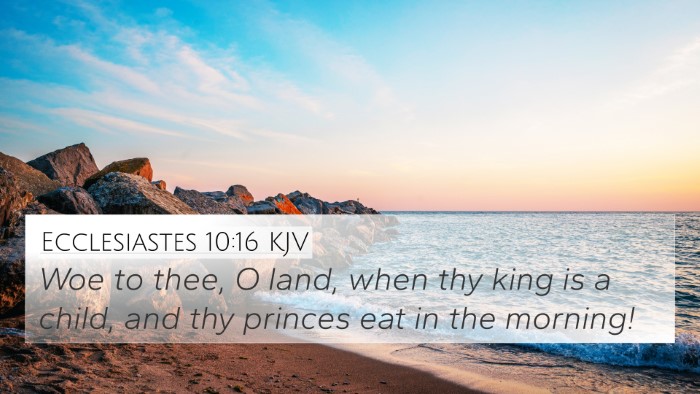 Ecclesiastes 10:16 KJV Bible Verse Image