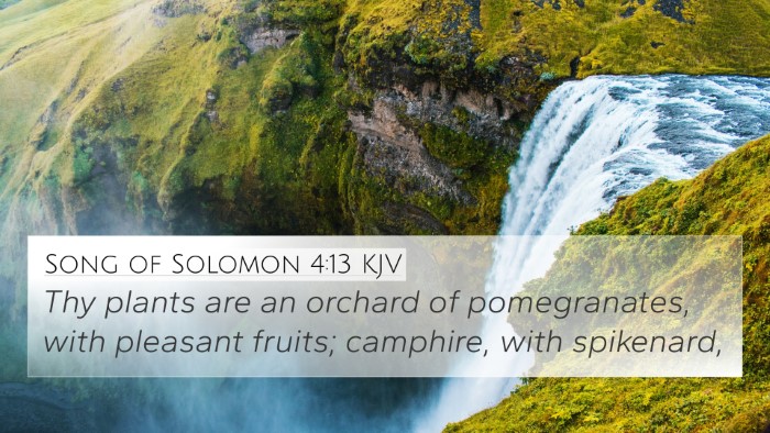 Song of Solomon 4:13 KJV Bible Verse Image