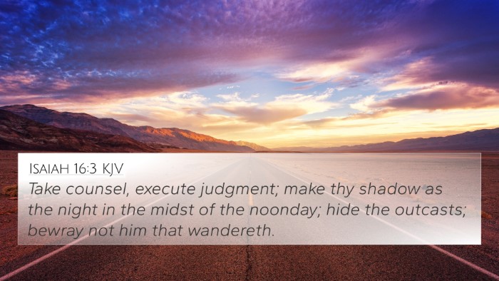 Isaiah 16:3 KJV Bible Verse Image