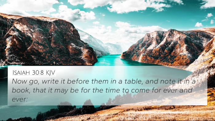 Isaiah 30:8 KJV Bible Verse Image