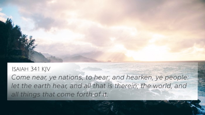 Isaiah 34:1 KJV Bible Verse Image