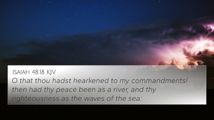 Isaiah 48:18 KJV Bible Verse Image