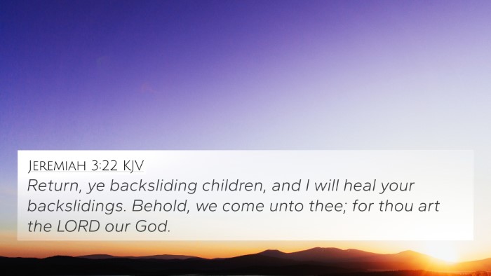 Jeremiah 3:22 KJV Bible Verse Image