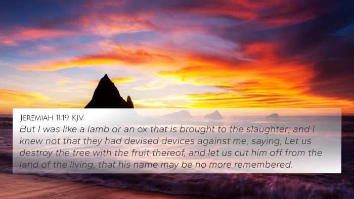 Jeremiah 11:19 KJV Bible Verse Image