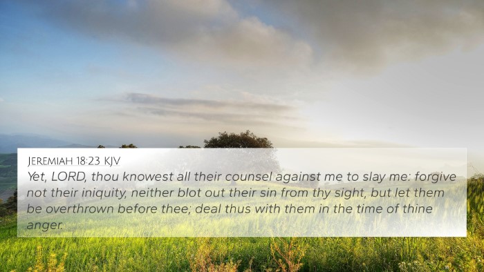 Jeremiah 18:23 KJV Bible Verse Image