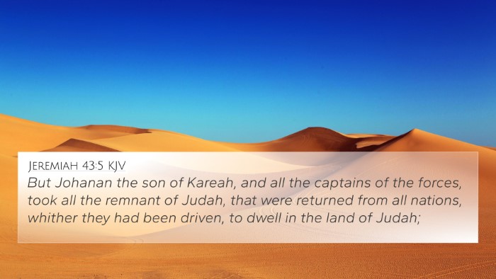 Jeremiah 43:5 KJV Bible Verse Image