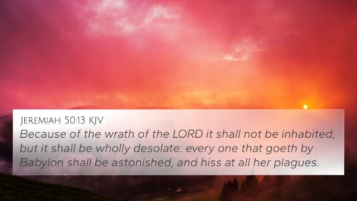 Jeremiah 50:13 KJV Bible Verse Image