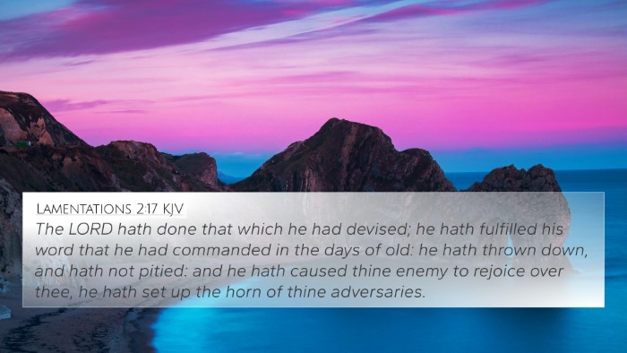 Lamentations 2:17 KJV Bible Verse Image