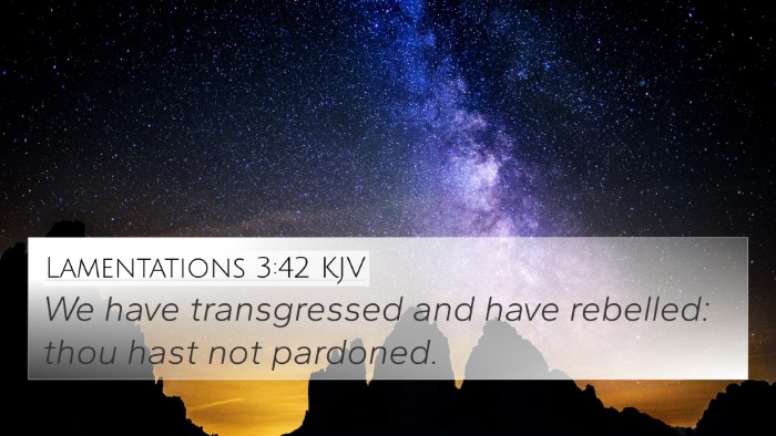 Lamentations 3:42 KJV Bible Verse Image