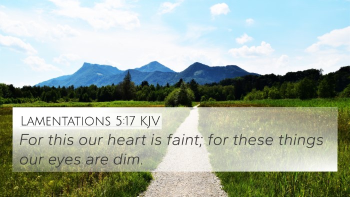 Lamentations 5:17 KJV Bible Verse Image