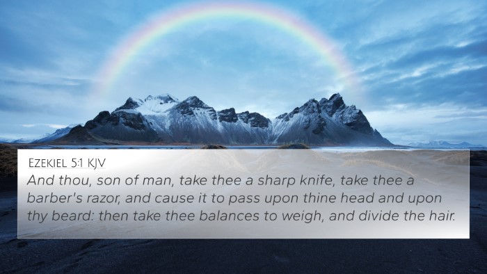 Ezekiel 5:1 KJV Bible Verse Image