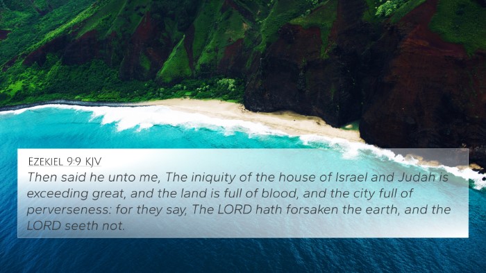Ezekiel 9:9 KJV Bible Verse Image