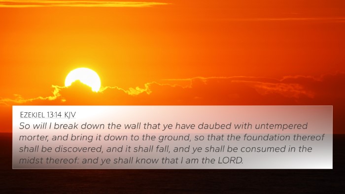 Ezekiel 13:14 KJV Bible Verse Image