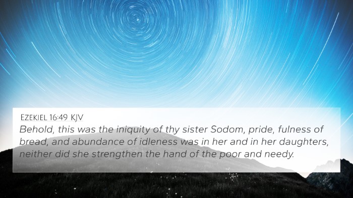 Ezekiel 16:49 KJV Bible Verse Image
