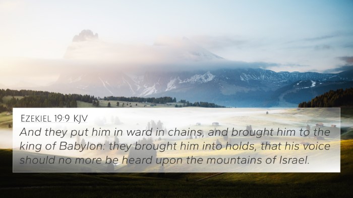 Ezekiel 19:9 KJV Bible Verse Image