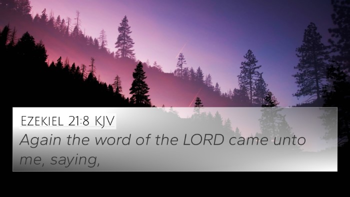 Ezekiel 21:8 KJV Bible Verse Image