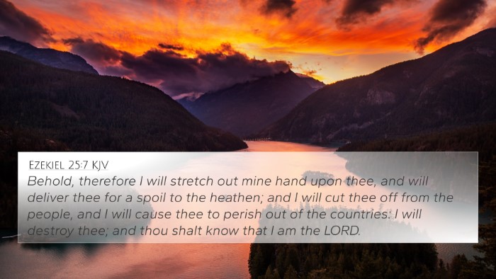 Ezekiel 25:7 KJV Bible Verse Image