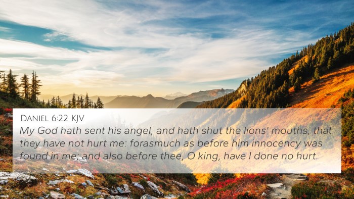 Daniel 6:22 KJV Bible Verse Image