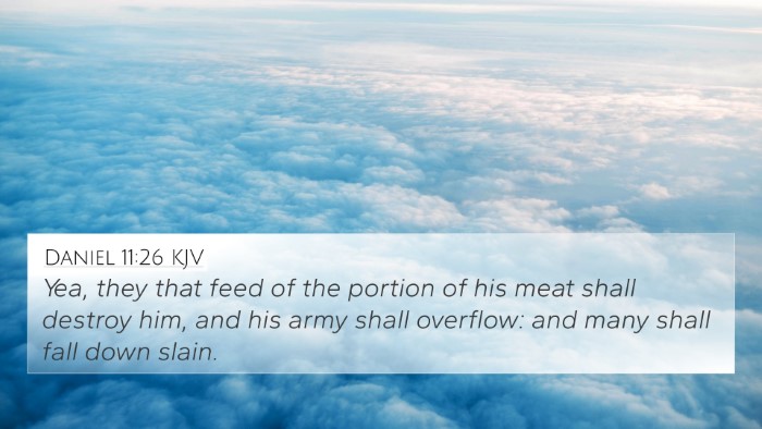 Daniel 11:26 KJV Bible Verse Image