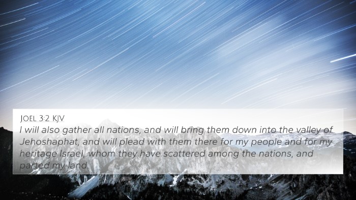 Joel 3:2 KJV Bible Verse Image