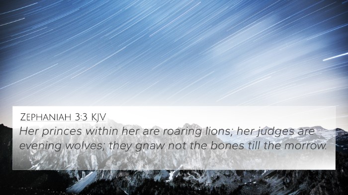 Zephaniah 3:3 KJV Bible Verse Image