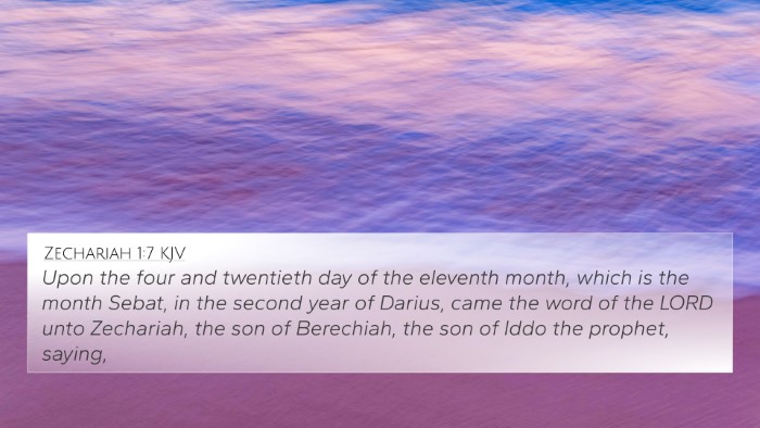 Zechariah 1:7 KJV Bible Verse Image