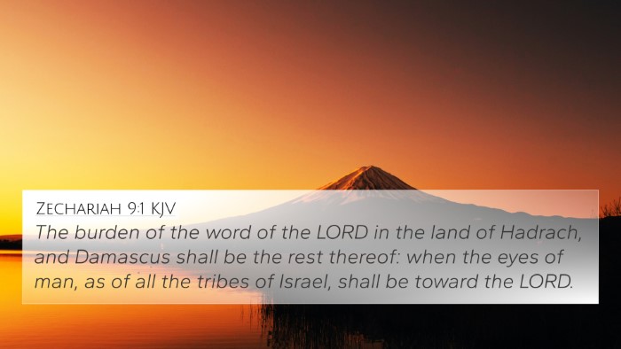 Zechariah 9:1 KJV Bible Verse Image