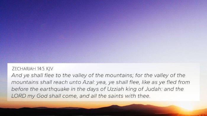 Zechariah 14:5 KJV Bible Verse Image