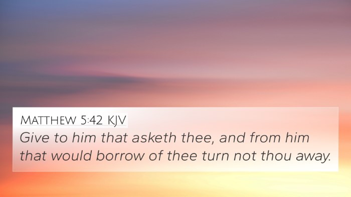 Matthew 5:42 KJV Bible Verse Image