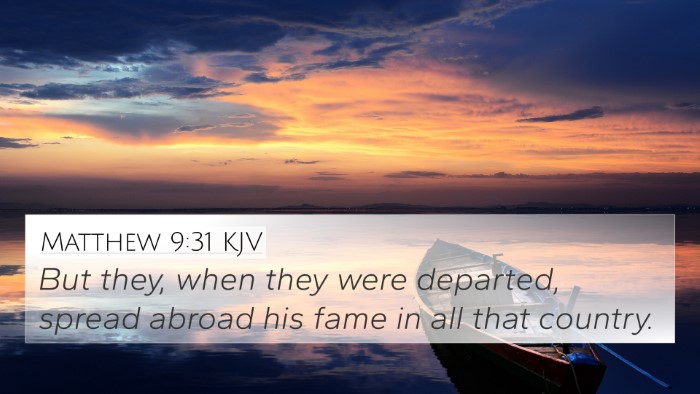 Matthew 9:31 KJV Bible Verse Image