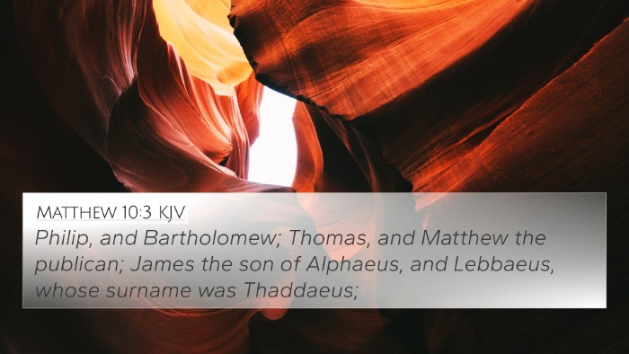 Matthew 10:3 KJV Bible Verse Image