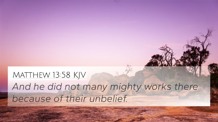 Matthew 13:58 KJV Bible Verse Image