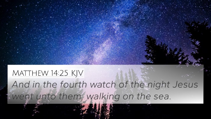 Matthew 14:25 KJV Bible Verse Image